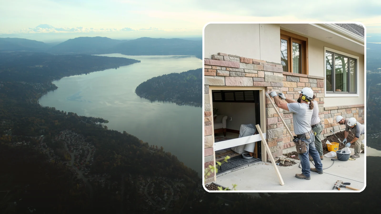 Stone Veneer Installation in Sammamish, King County, WA - Manufactured or natural stone veneer that adds rugged character to facades, entries, and fireplaces.