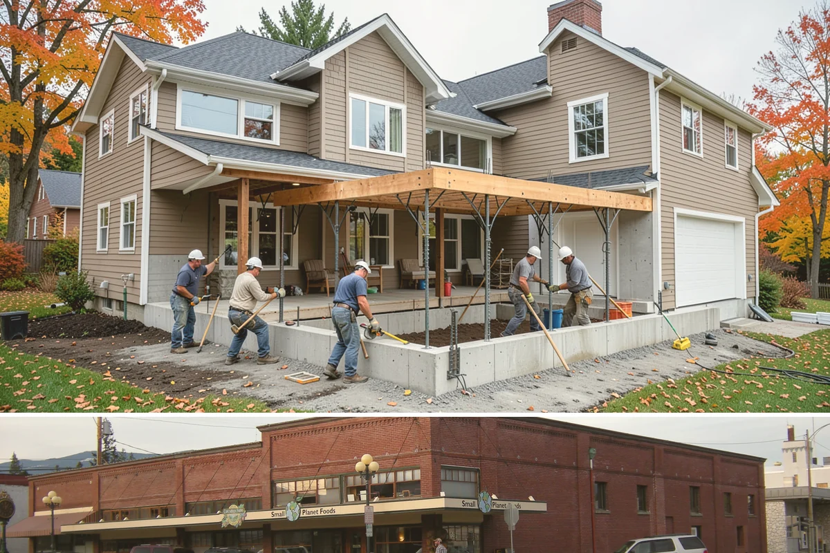 Stone Veneer Installation in Sedro-Woolley, Skagit County, WA - Exterior stone veneer sets best in the drier months, while interior work proceeds year-round.