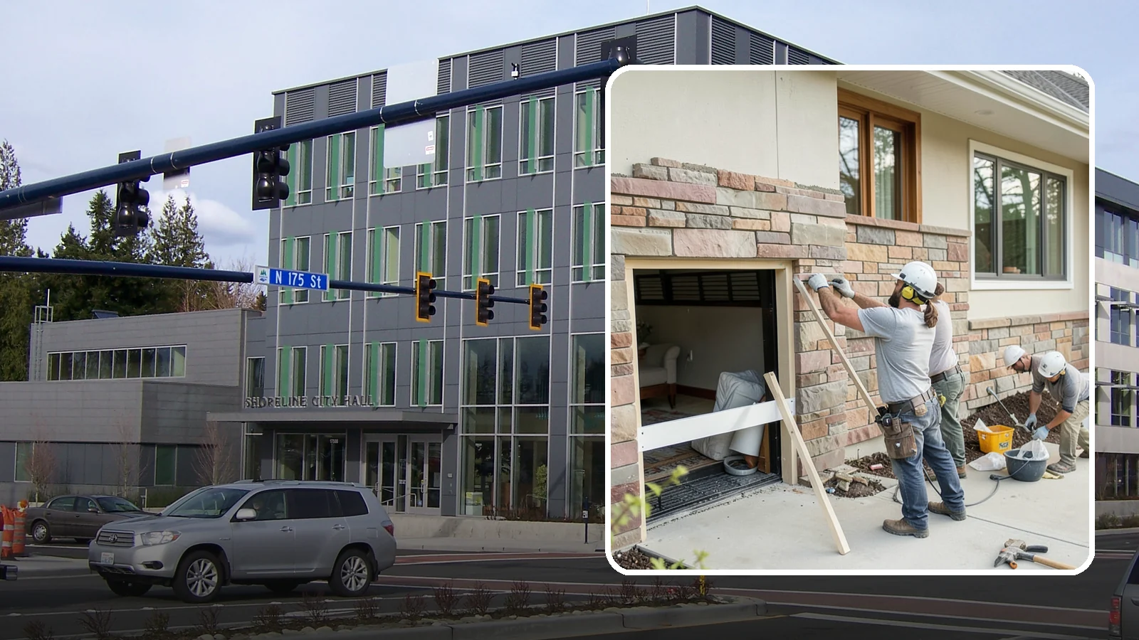 Stone Veneer Installation in Shoreline, King County, WA - Manufactured or natural stone veneer that adds rugged character to facades, entries, and fireplaces.