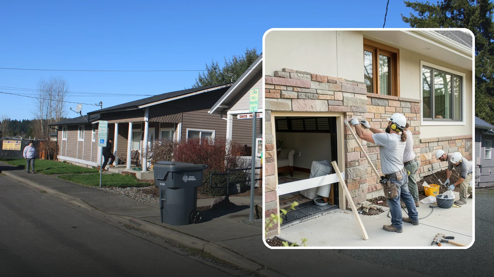 Stone Veneer Installation in South Prairie, Pierce County, WA - Manufactured or natural stone veneer that adds rugged character to facades, entries, and fireplaces.