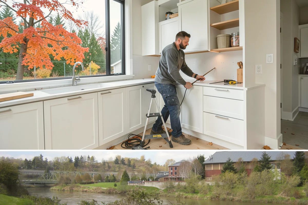 Stone Veneer Installation in Tukwila, King County, WA - Exterior stone veneer sets best in the drier months, while interior work proceeds year-round.