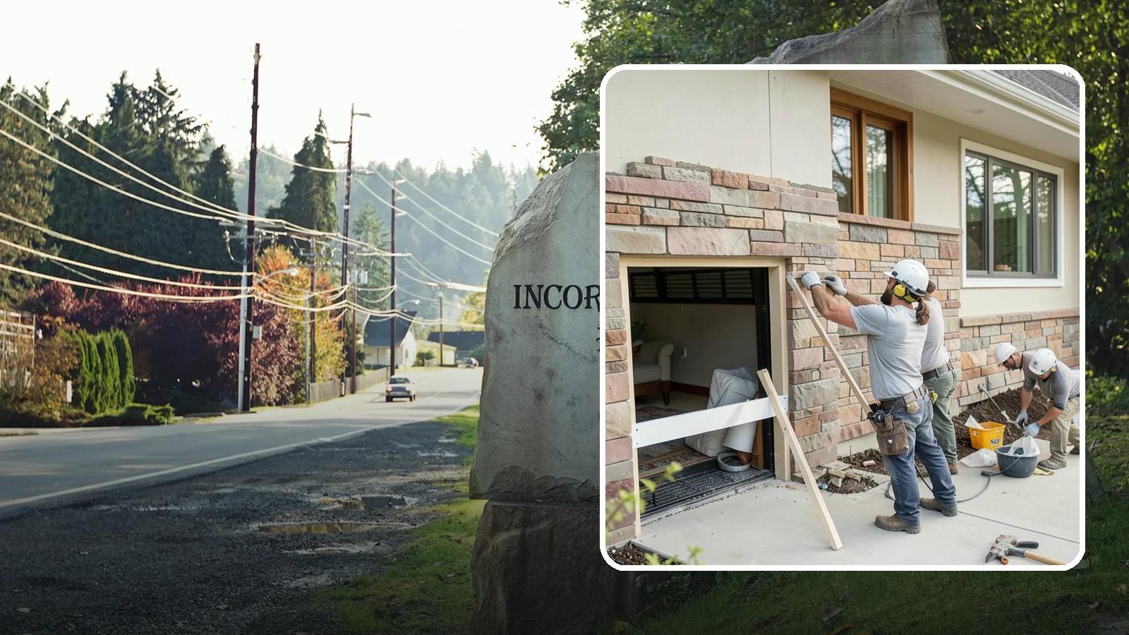 Stone Veneer Installation in Wilkeson, Pierce County, WA - Manufactured or natural stone veneer that adds rugged character to facades, entries, and fireplaces.