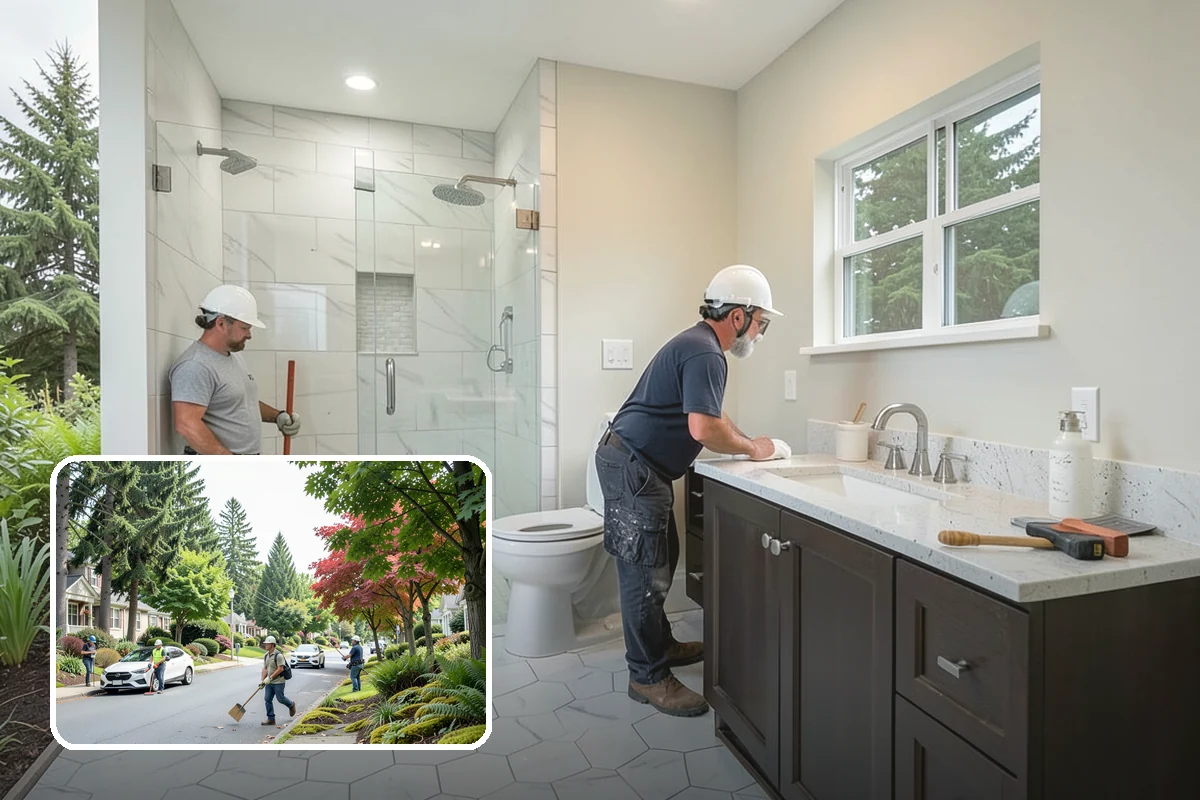 Stone Walkway Installation in Beaux Arts Village, King County, WA - Natural, timeless look for gardens and entries