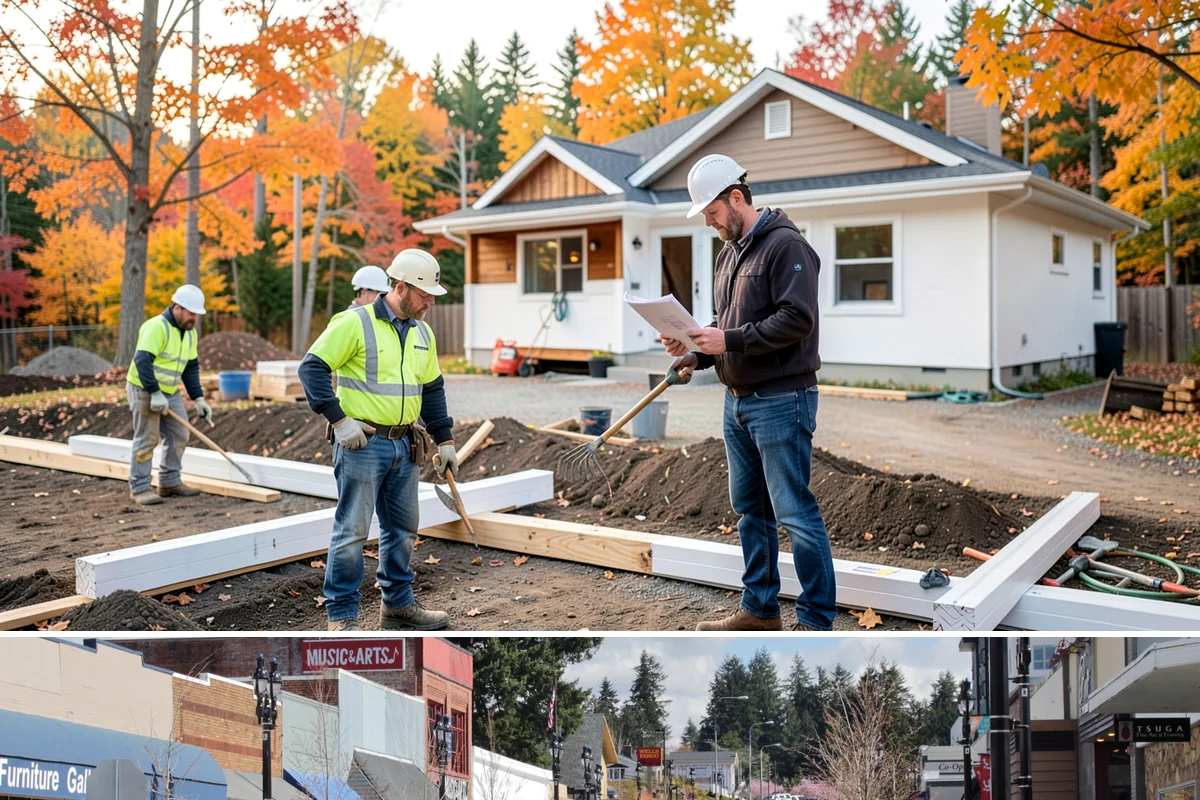 Stone Walkway Installation in Bothell, King County, WA - Stone setting is easiest in dry weather, making summer and early fall the preferred seasons.
