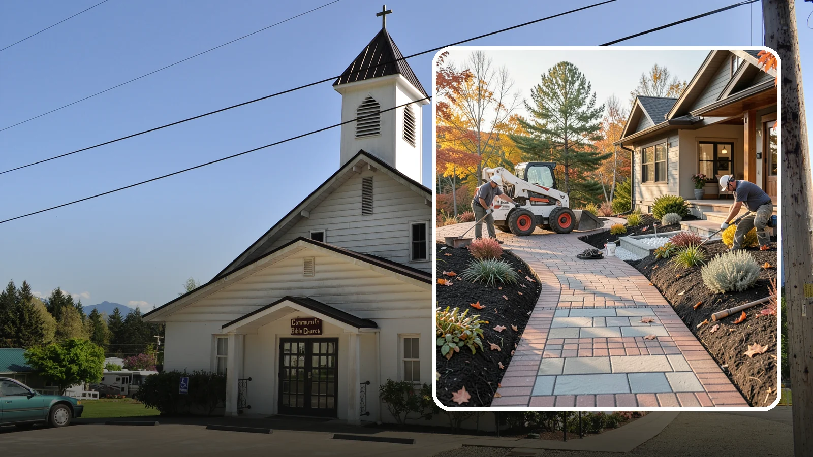 Stone Walkway Installation in Concrete, Skagit County, WA - Building a natural stone walkway that adds organic beauty and a solid, non-slip path through your landscape.