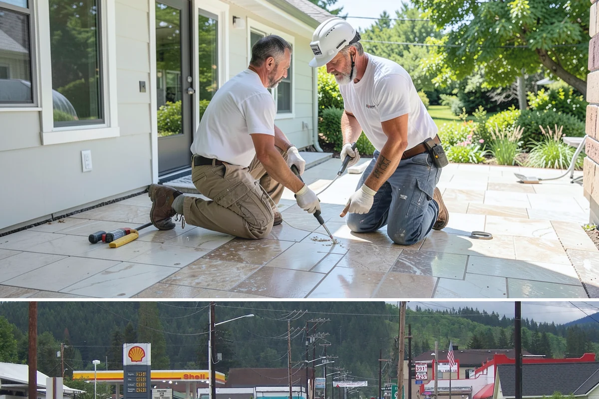 Stone Walkway Installation in Granite Falls, Snohomish County, WA - Stone setting is easiest in dry weather, making summer and early fall the preferred seasons.