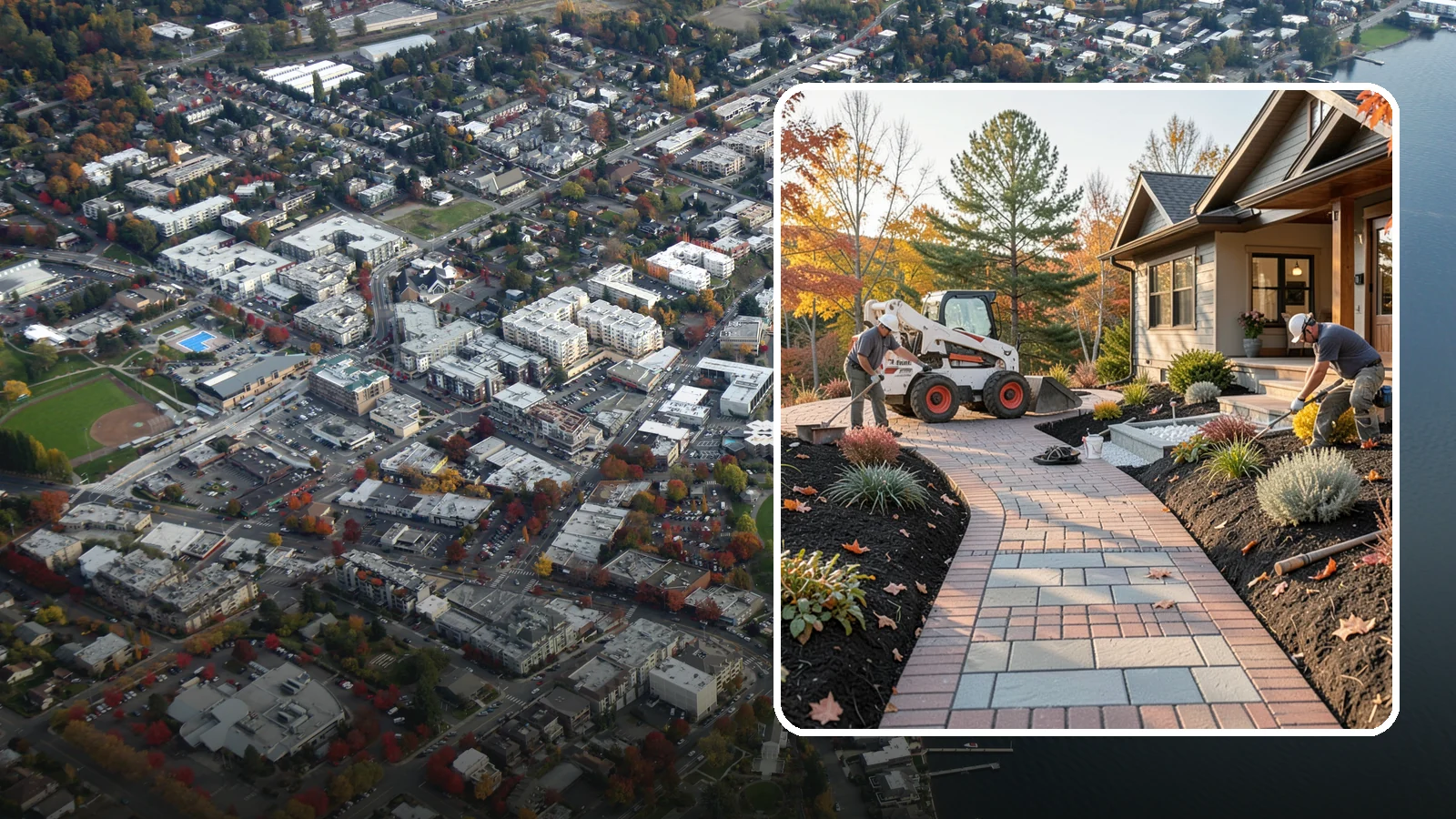 Stone Walkway Installation in Kirkland, King County, WA - Building a natural stone walkway that adds organic beauty and a solid, non-slip path through your landscape.