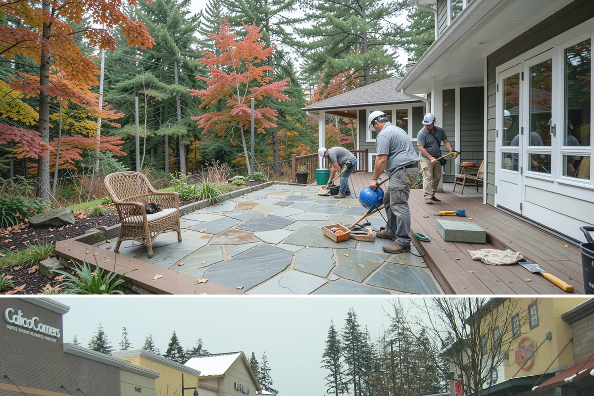 Stone Walkway Installation in Mill Creek, Snohomish County, WA - Stone setting is easiest in dry weather, making summer and early fall the preferred seasons.