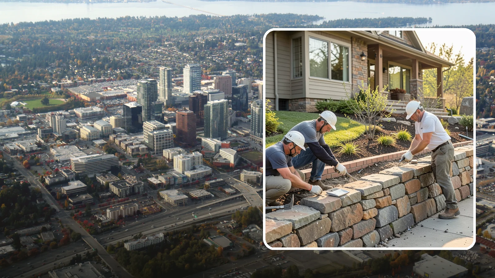 Stone Wall Construction in Bellevue, King County, WA - Handcrafted stone walls, freestanding or retaining, that add permanence and beauty to your landscape.
