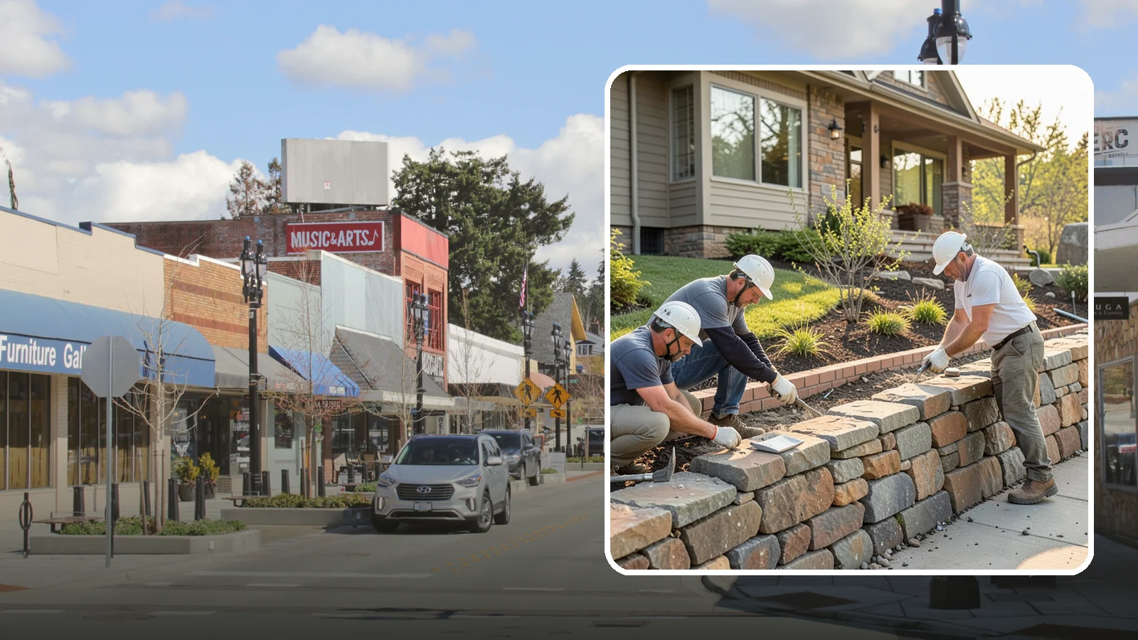 Stone Wall Construction in Bothell, King County, WA - Handcrafted stone walls, freestanding or retaining, that add permanence and beauty to your landscape.