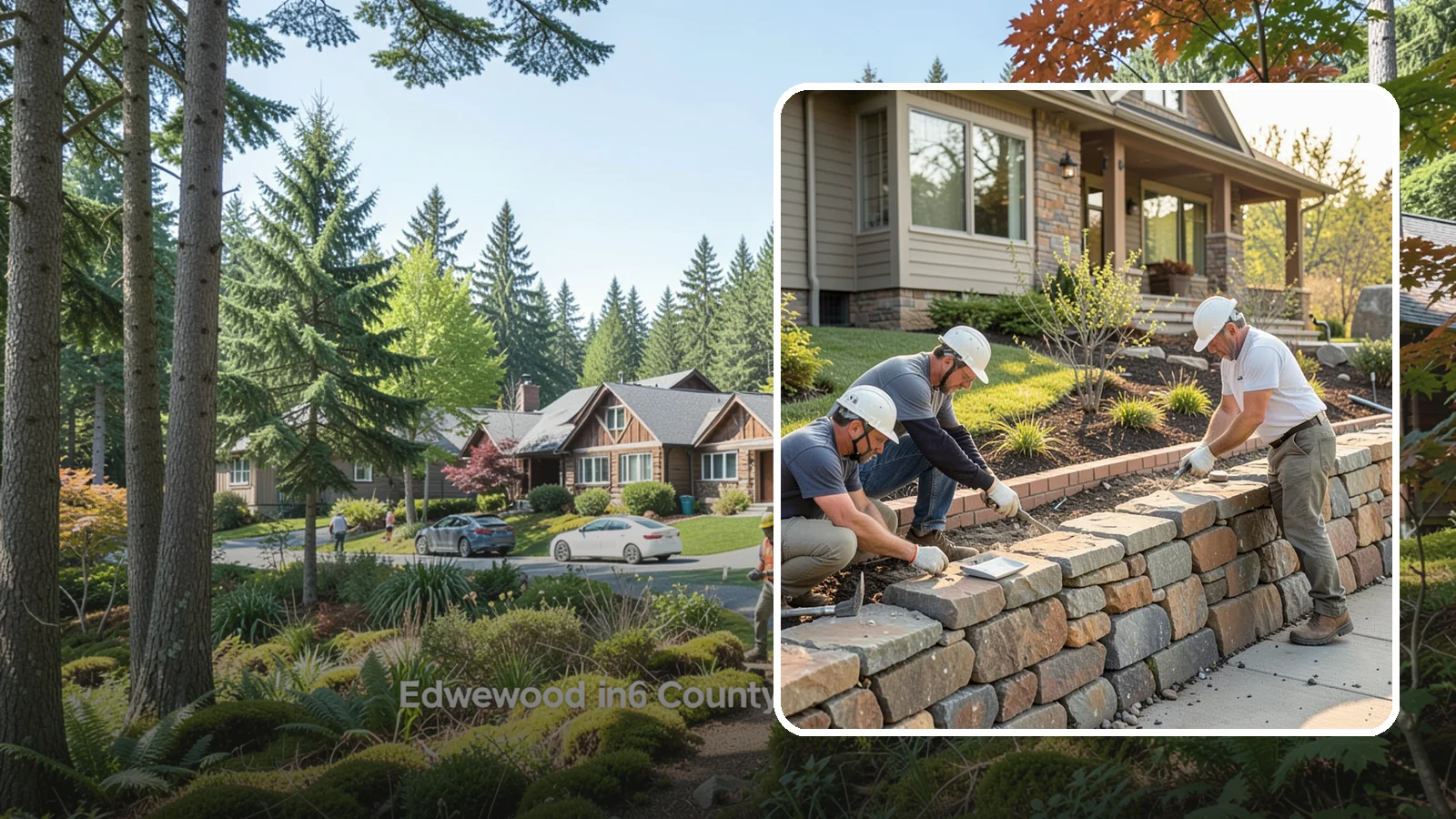 Stone Wall Construction in Edgewood, Pierce County, WA - Handcrafted stone walls, freestanding or retaining, that add permanence and beauty to your landscape.