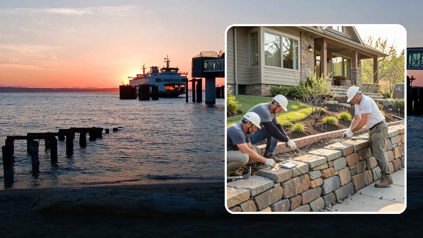 Stone Wall Construction in Edmonds, Snohomish County, WA - Handcrafted stone walls, freestanding or retaining, that add permanence and beauty to your landscape.