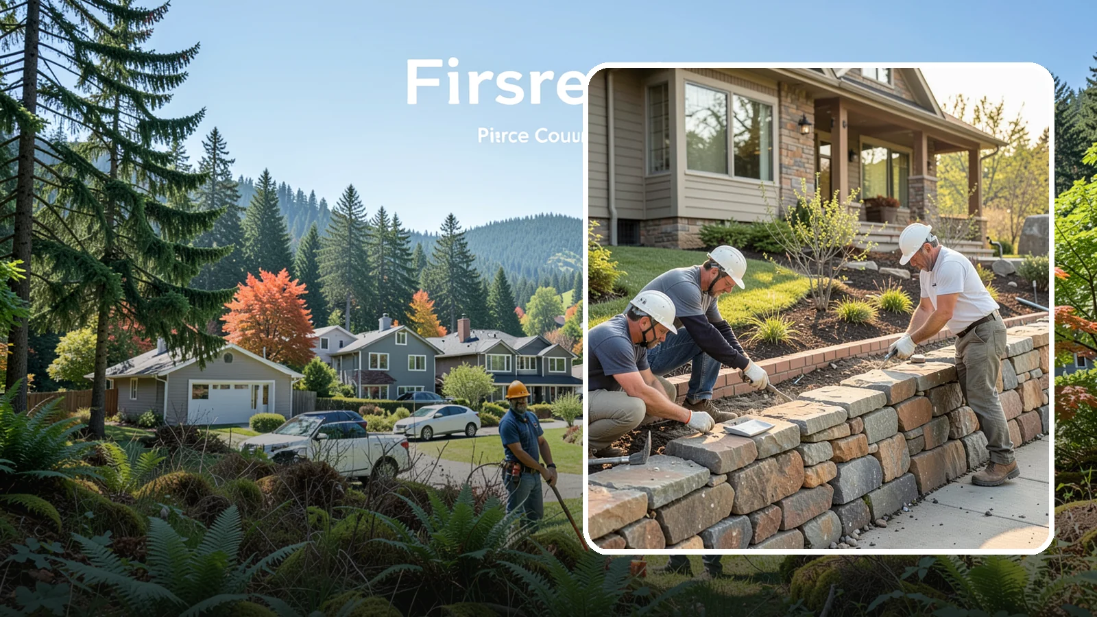 Stone Wall Construction in Fircrest, Pierce County, WA - Handcrafted stone walls, freestanding or retaining, that add permanence and beauty to your landscape.