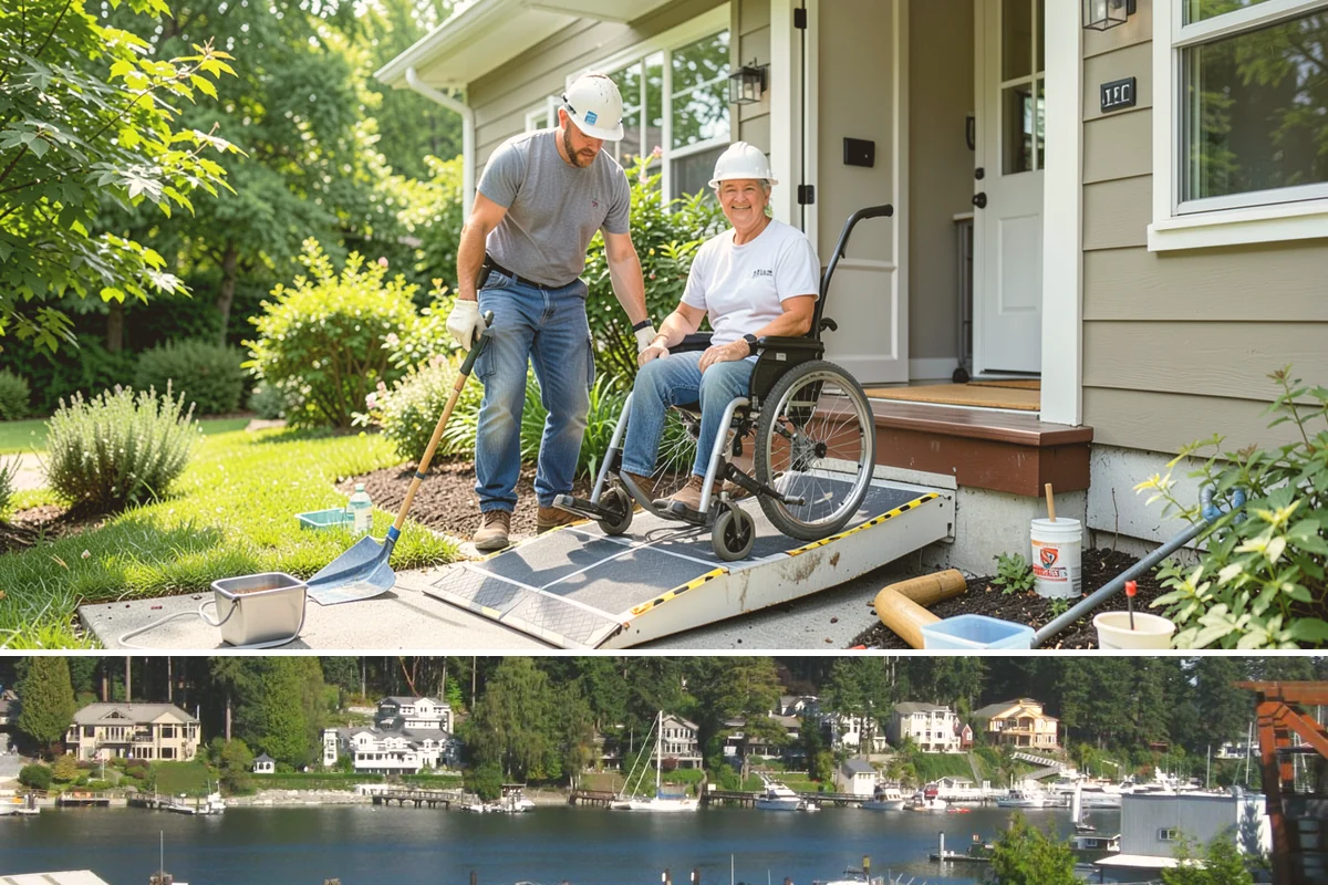 Stone Wall Construction in Gig Harbor, Pierce County, WA - We build stone walls in the drier months so mortar and footings set without rain disruption.