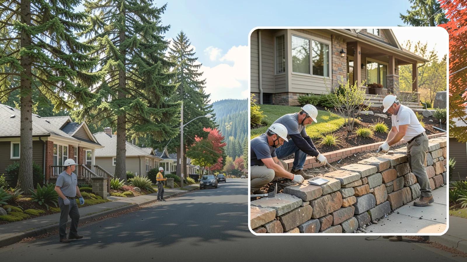 Stone Wall Construction in Hunts Point, King County, WA - Handcrafted stone walls, freestanding or retaining, that add permanence and beauty to your landscape.