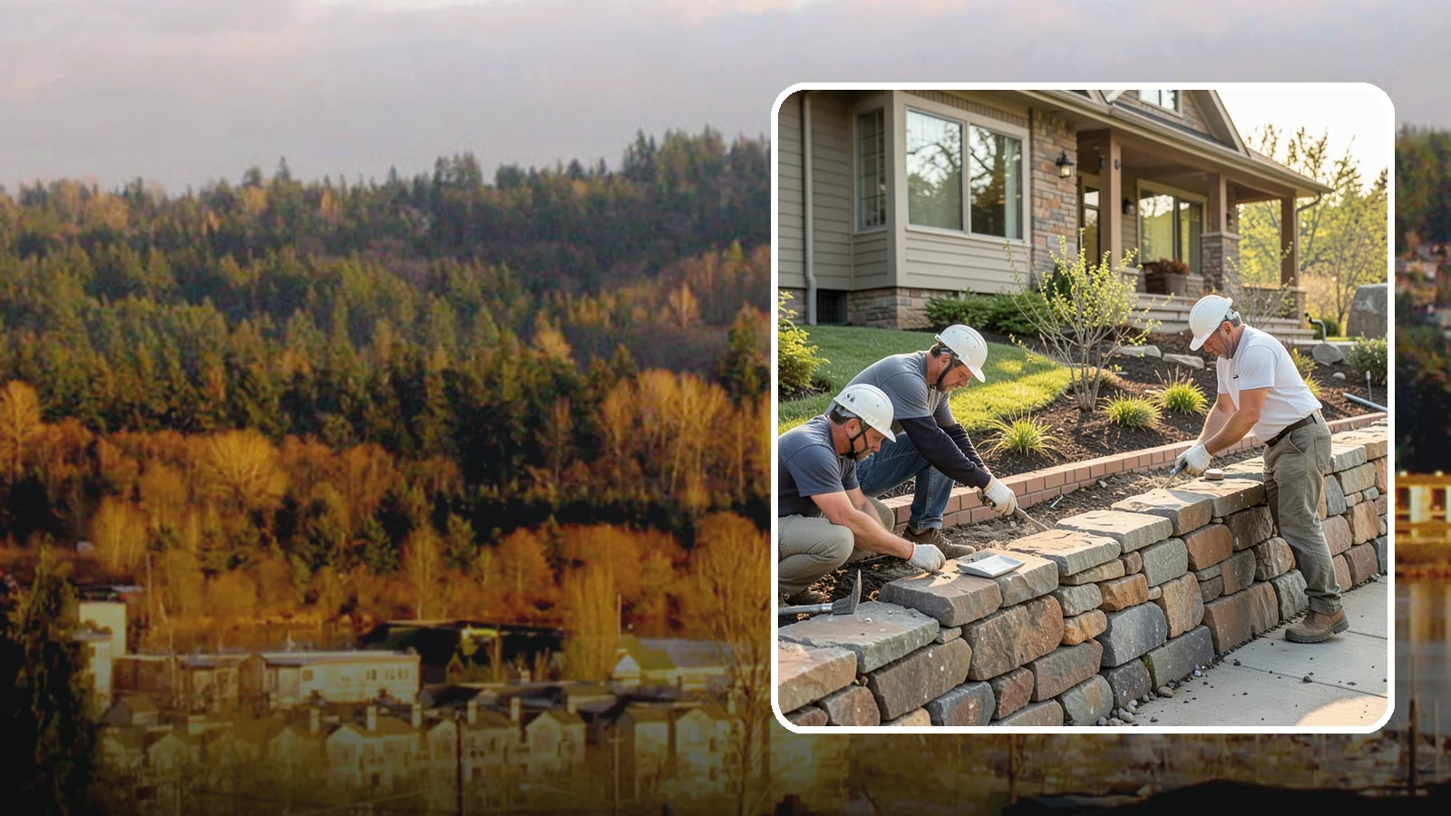 Stone Wall Construction in Kenmore, King County, WA - Handcrafted stone walls, freestanding or retaining, that add permanence and beauty to your landscape.