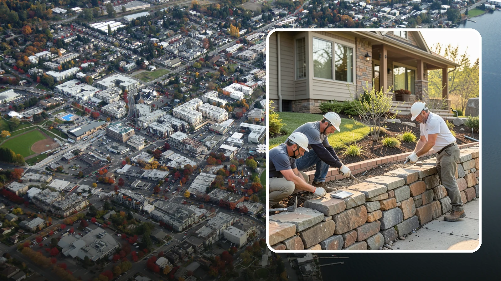 Stone Wall Construction in Kirkland, King County, WA - Handcrafted stone walls, freestanding or retaining, that add permanence and beauty to your landscape.
