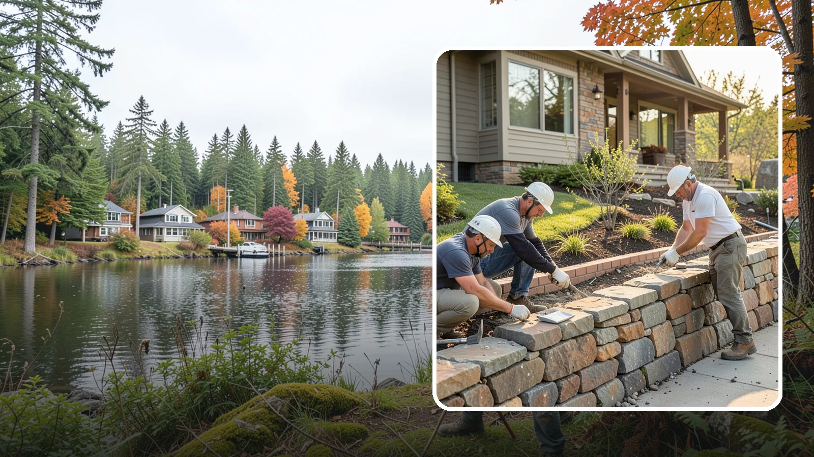 Stone Wall Construction in La Conner, Skagit County, WA - Handcrafted stone walls, freestanding or retaining, that add permanence and beauty to your landscape.