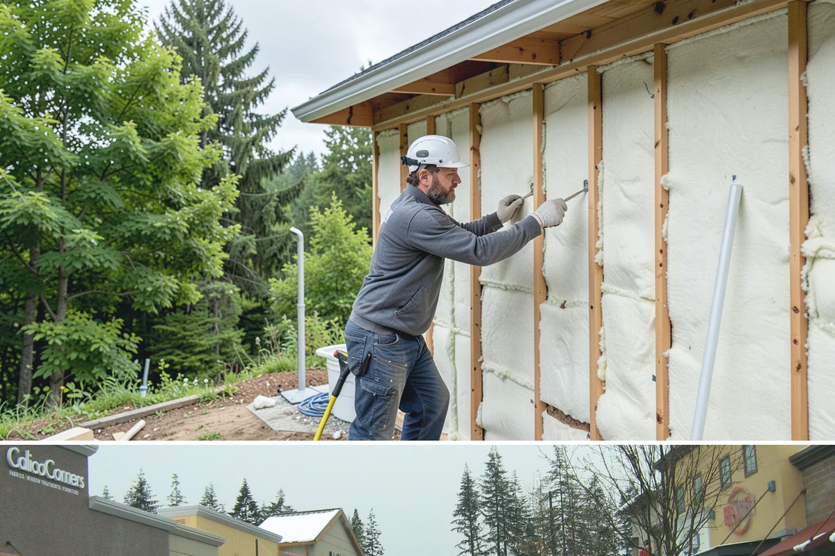 Stone Wall Construction in Mill Creek, Snohomish County, WA - We build stone walls in the drier months so mortar and footings set without rain disruption.
