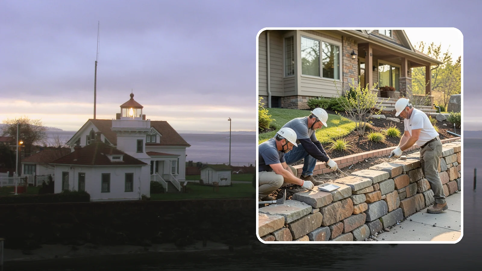 Stone Wall Construction in Mukilteo, Snohomish County, WA - Handcrafted stone walls, freestanding or retaining, that add permanence and beauty to your landscape.