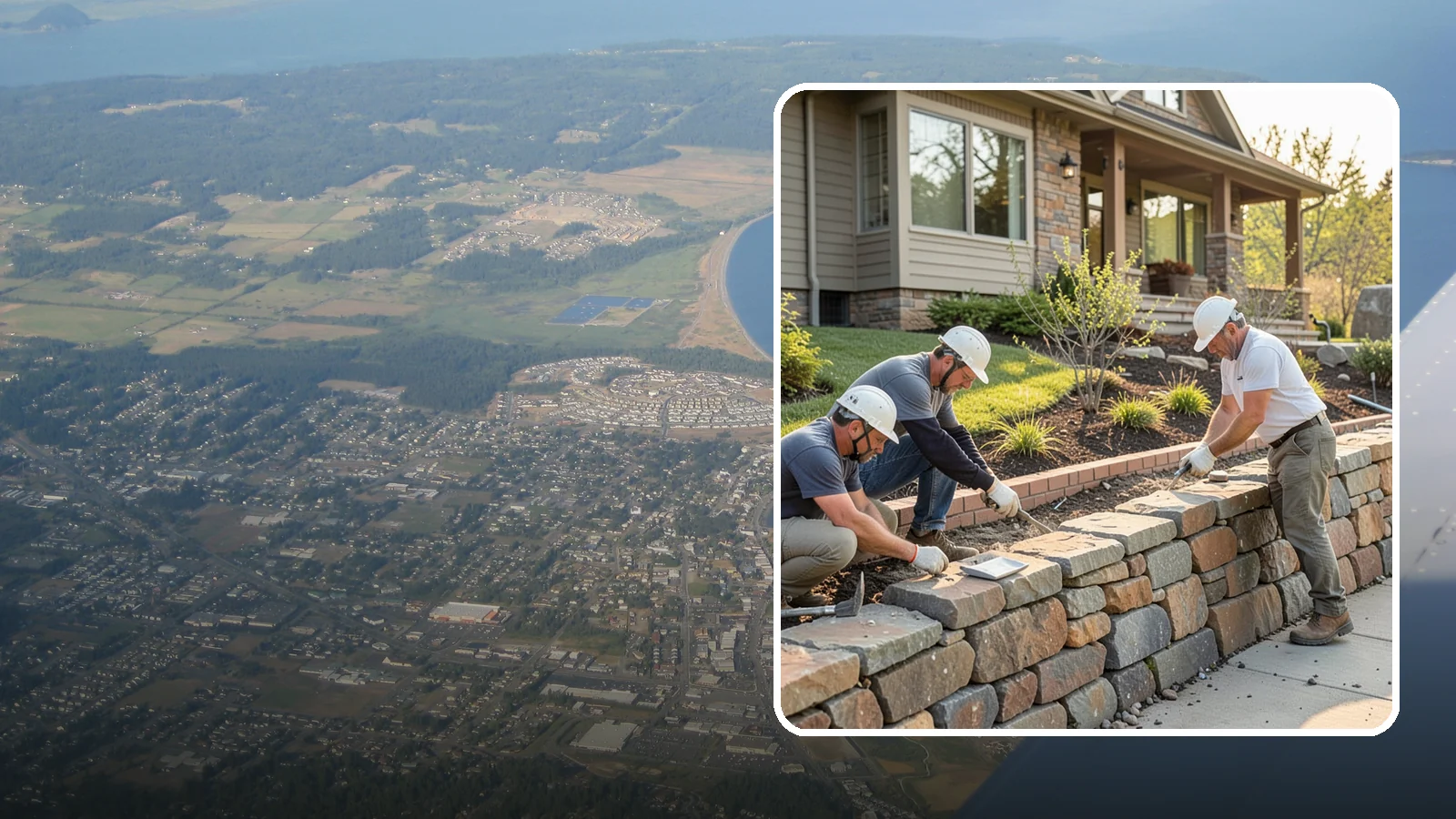 Stone Wall Construction in Oak Harbor, Island County, WA - Handcrafted stone walls, freestanding or retaining, that add permanence and beauty to your landscape.