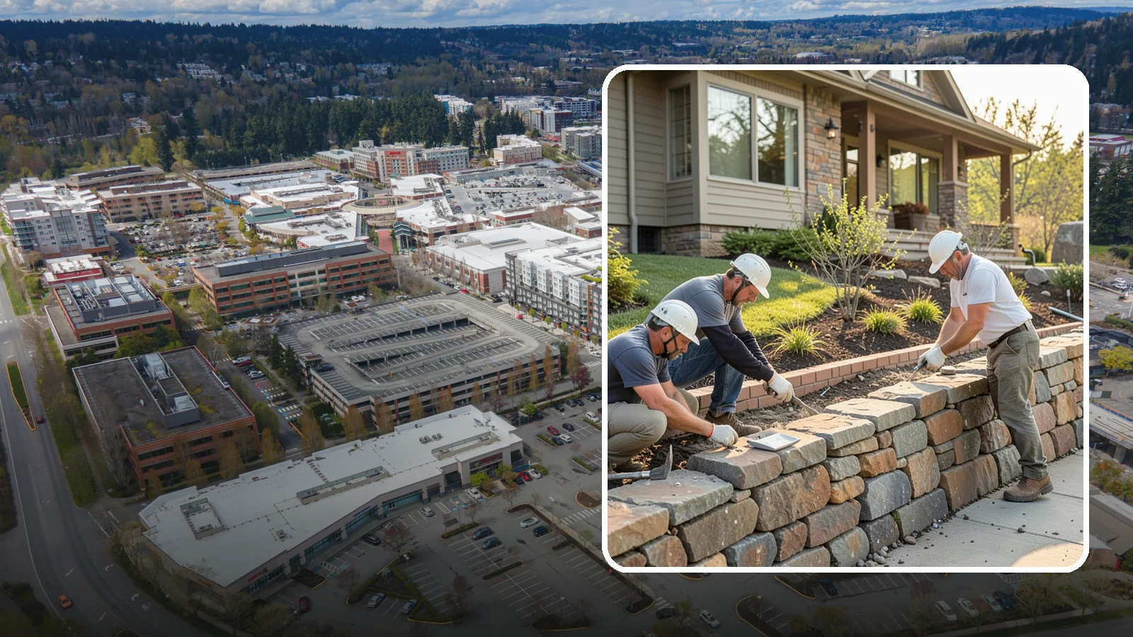 Stone Wall Construction in Redmond, King County, WA - Handcrafted stone walls, freestanding or retaining, that add permanence and beauty to your landscape.