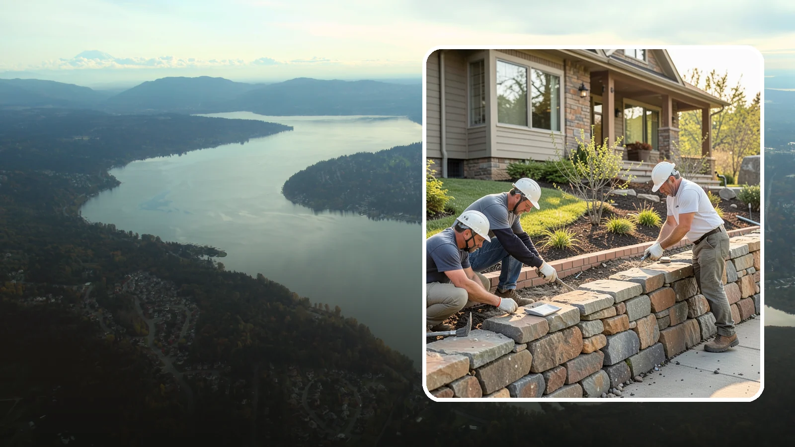 Stone Wall Construction in Sammamish, King County, WA - Handcrafted stone walls, freestanding or retaining, that add permanence and beauty to your landscape.