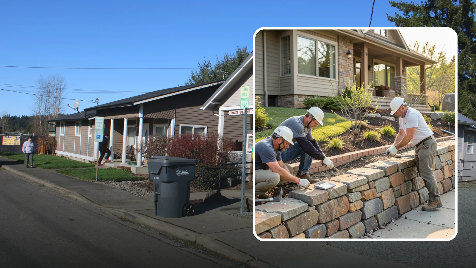 Stone Wall Construction in South Prairie, Pierce County, WA - Handcrafted stone walls, freestanding or retaining, that add permanence and beauty to your landscape.