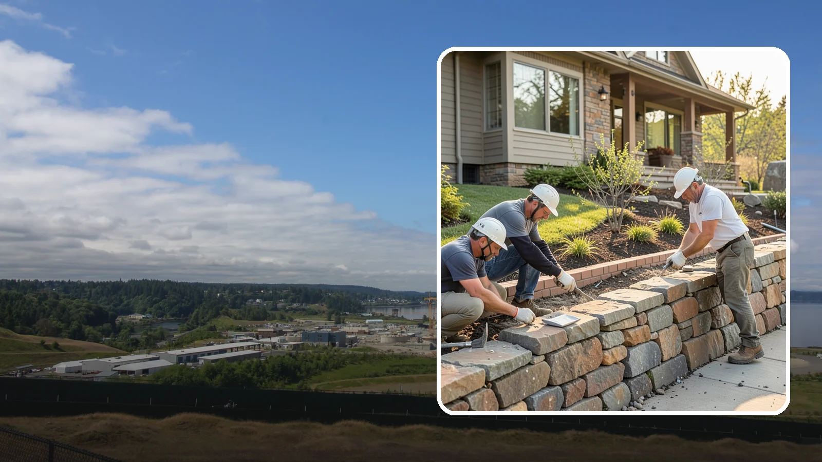 Stone Wall Construction in University Place, Pierce County, WA - Handcrafted stone walls, freestanding or retaining, that add permanence and beauty to your landscape.