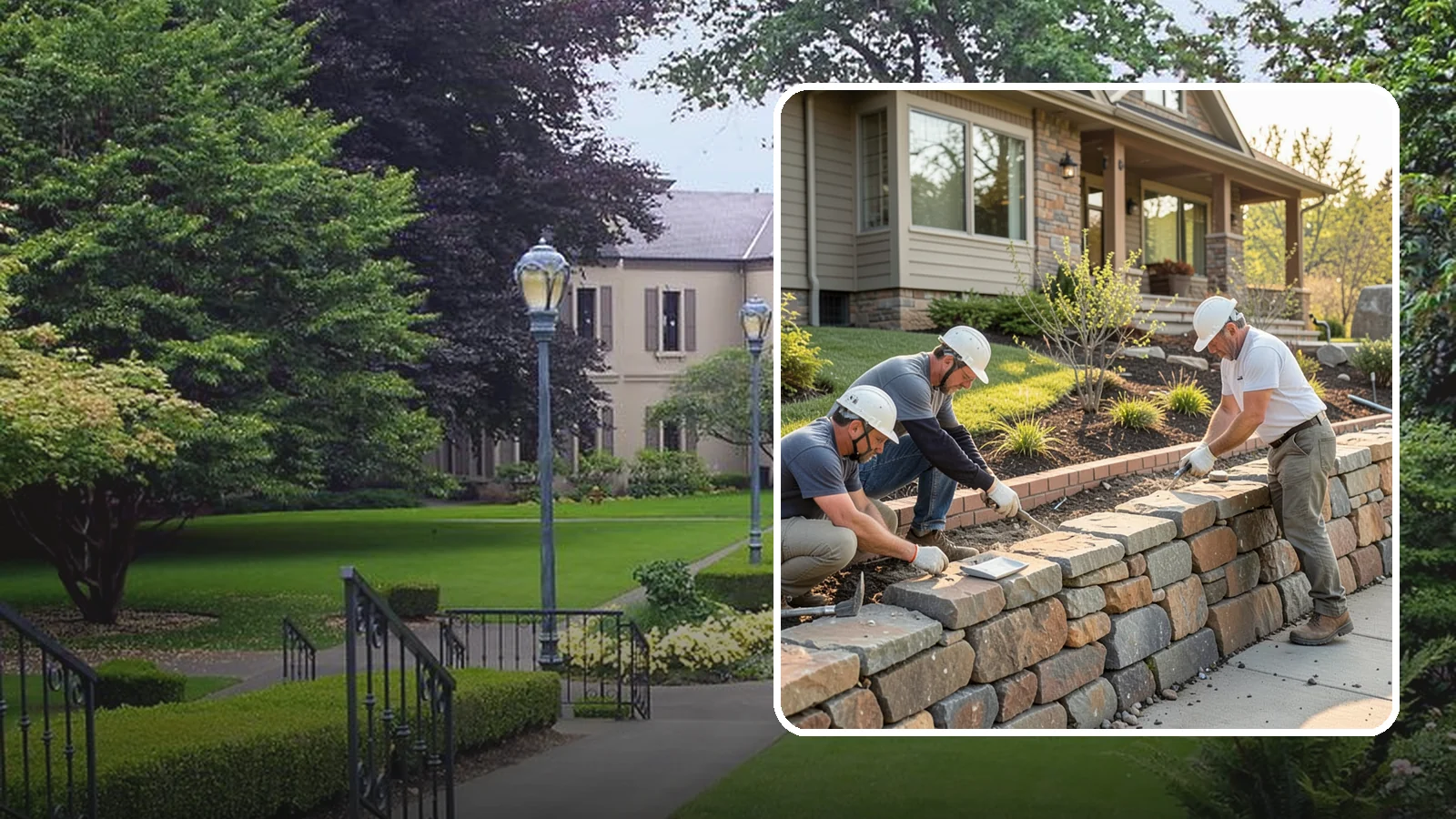 Stone Wall Construction in Woodinville, King County, WA - Handcrafted stone walls, freestanding or retaining, that add permanence and beauty to your landscape.