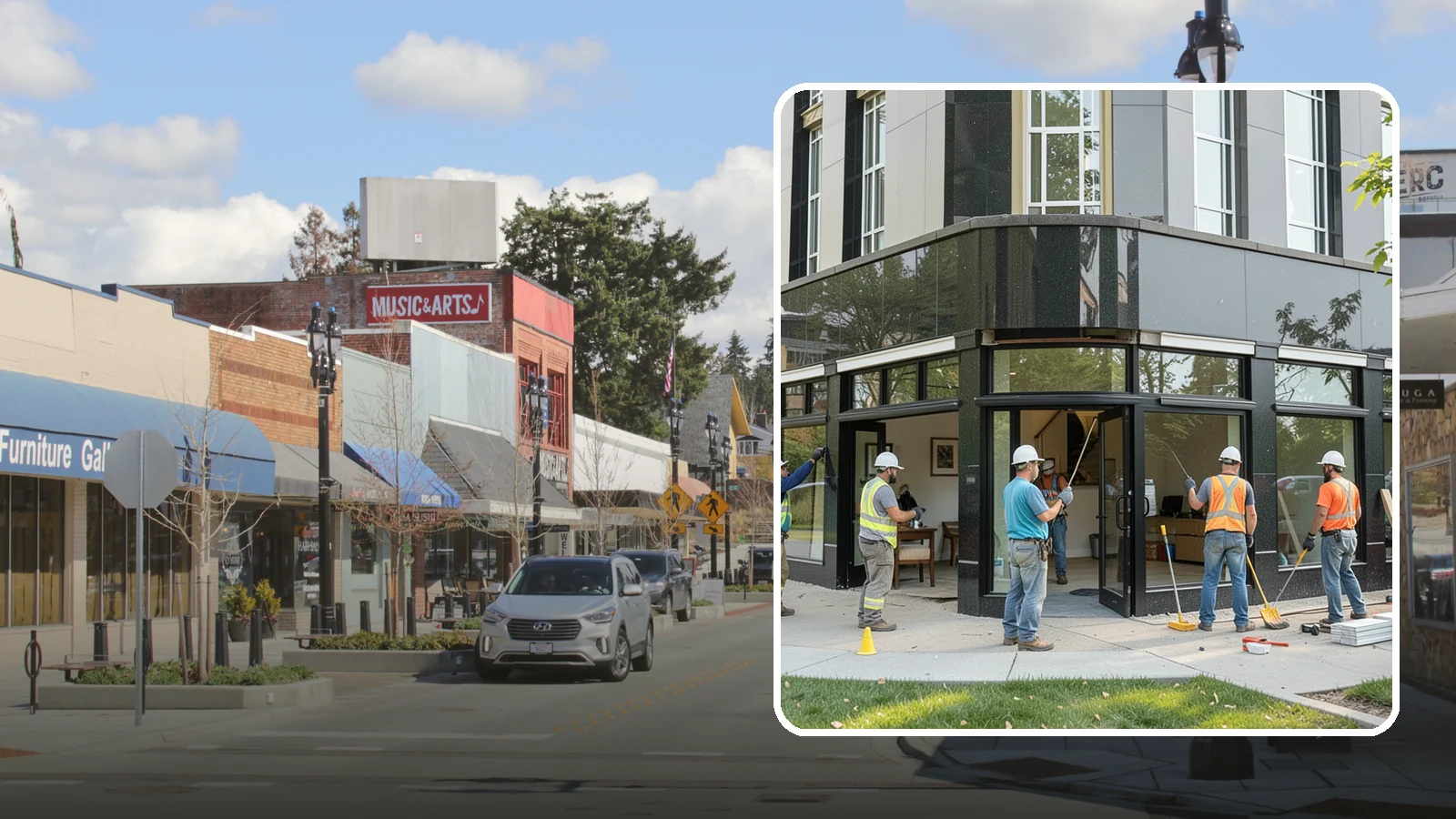 Storefront Construction in Bothell, King County, WA - Design and construction of commercial storefronts, entrances, and glazing systems.