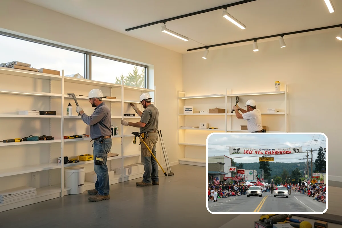 Storefront Construction in Carnation, King County, WA - Weather-tight glazing suited to PNW conditions