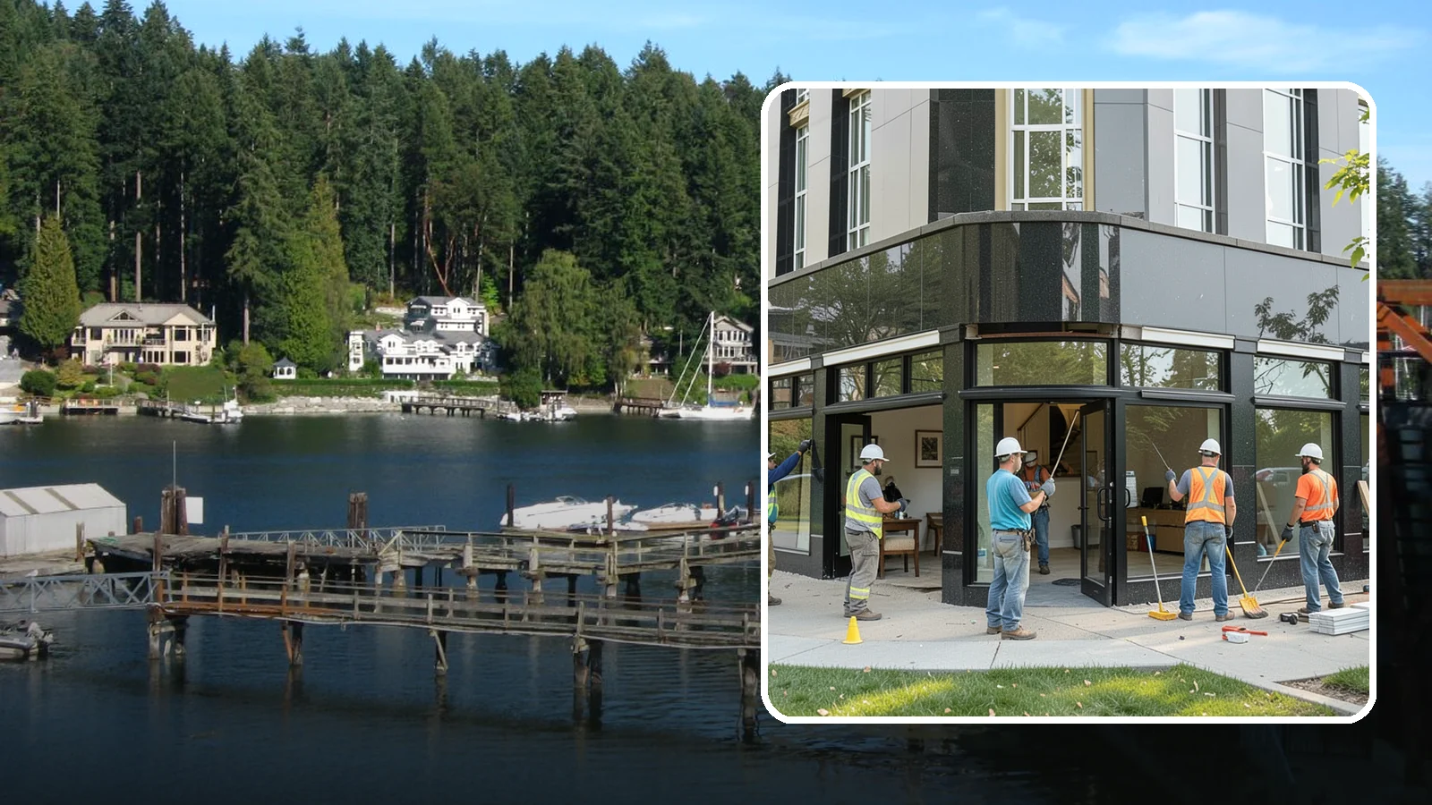 Storefront Construction in Gig Harbor, Pierce County, WA - Design and construction of commercial storefronts, entrances, and glazing systems.