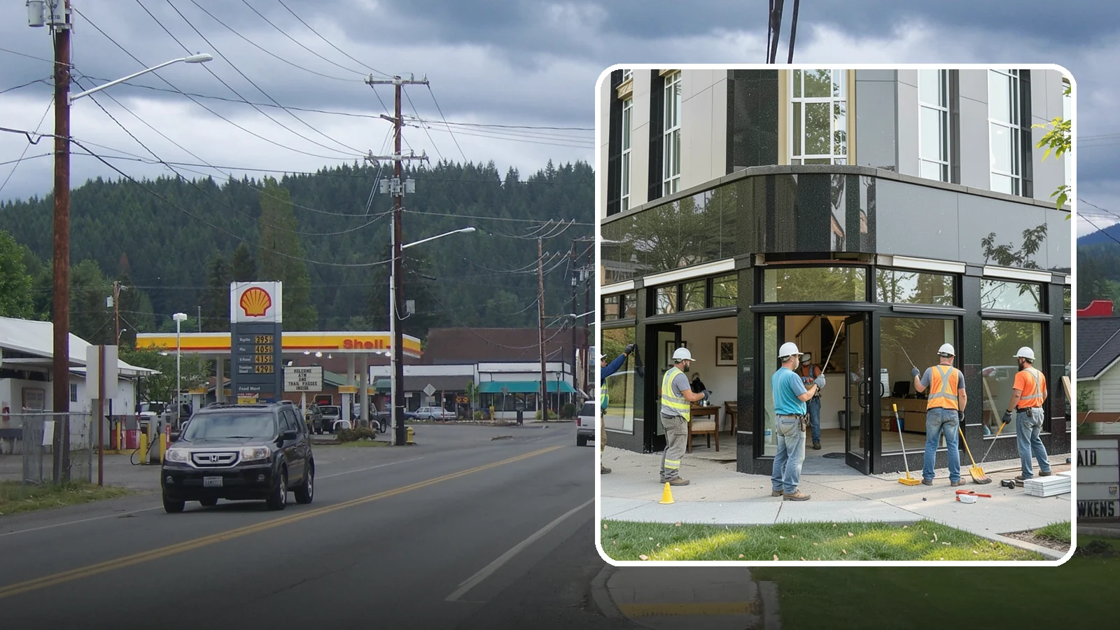 Storefront Construction in Granite Falls, Snohomish County, WA - Design and construction of commercial storefronts, entrances, and glazing systems.