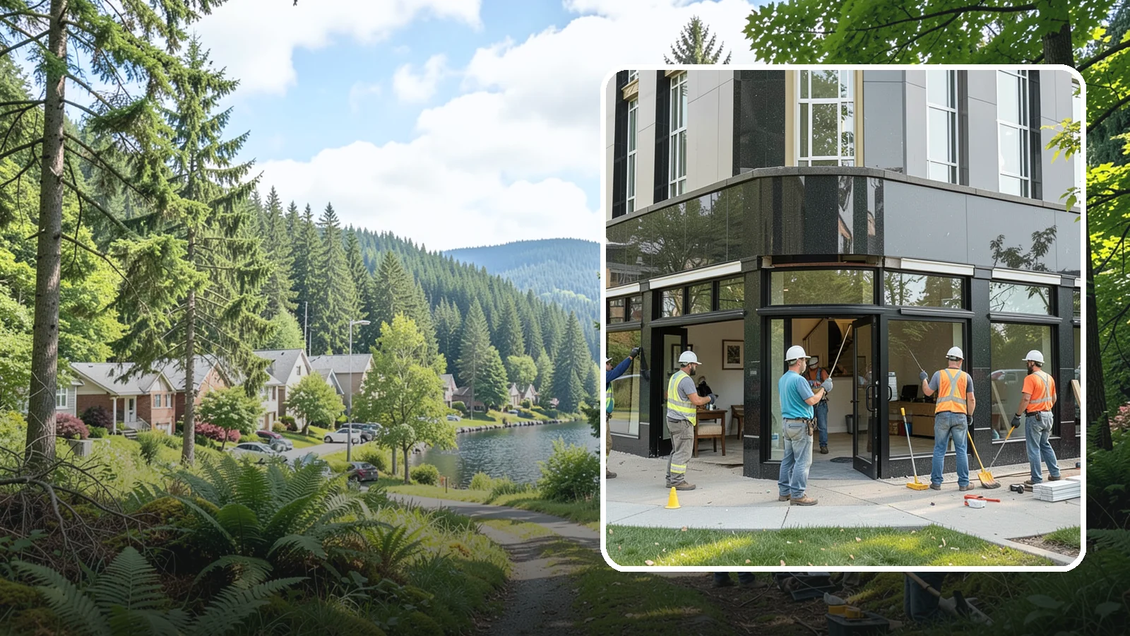 Storefront Construction in Lake Forest Park, King County, WA - Design and construction of commercial storefronts, entrances, and glazing systems.