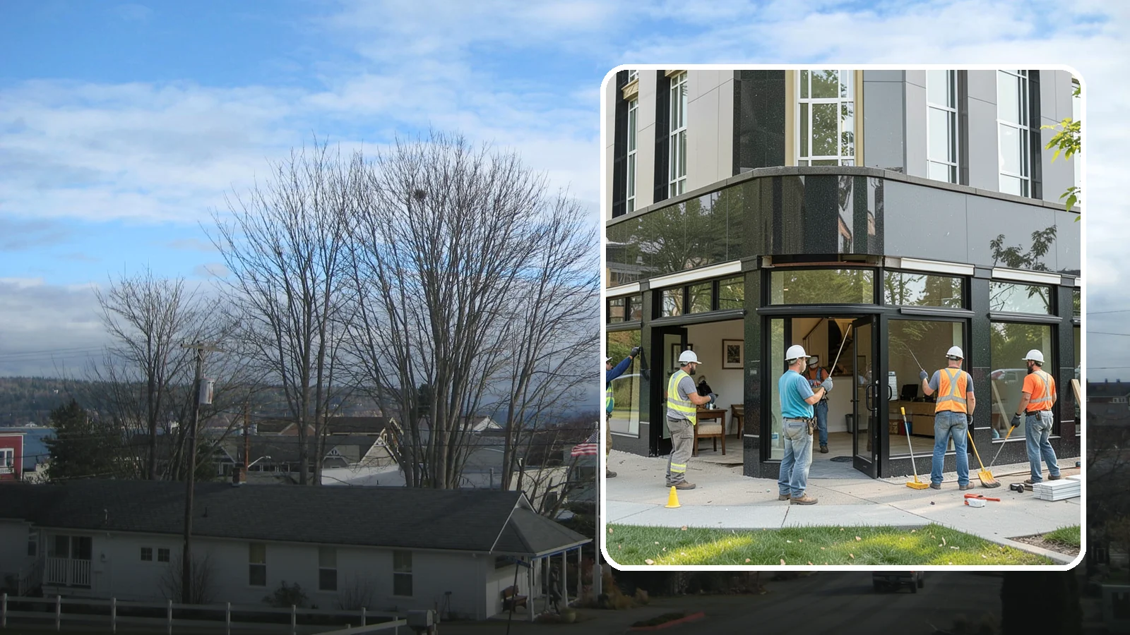 Storefront Construction in Langley, Island County, WA - Design and construction of commercial storefronts, entrances, and glazing systems.