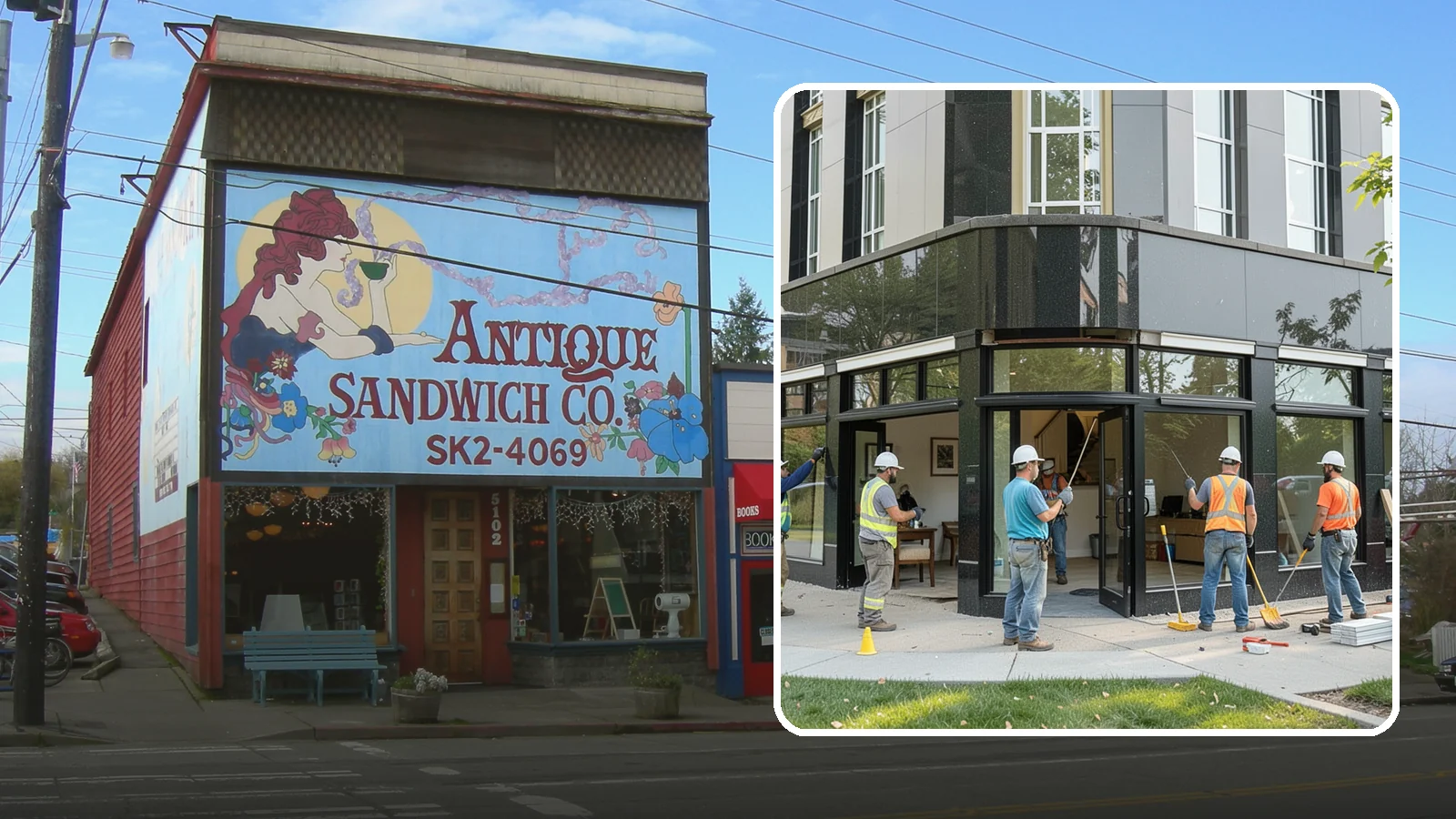 Storefront Construction in Ruston, Pierce County, WA - Design and construction of commercial storefronts, entrances, and glazing systems.