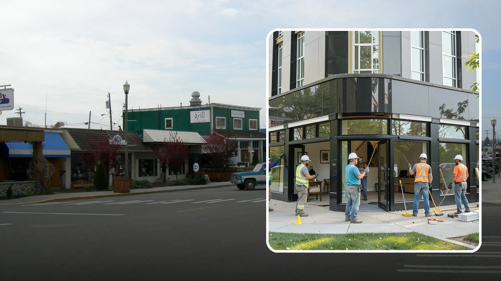 Storefront Construction in Stanwood, Snohomish County, WA - Design and construction of commercial storefronts, entrances, and glazing systems.