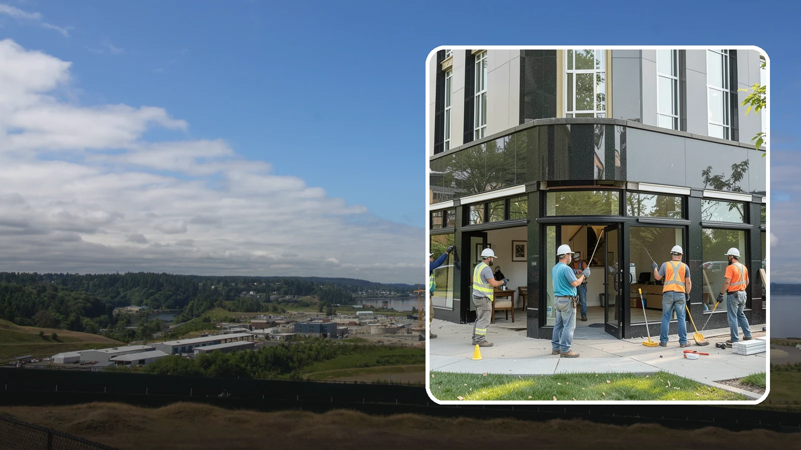 Storefront Construction in University Place, Pierce County, WA - Design and construction of commercial storefronts, entrances, and glazing systems.