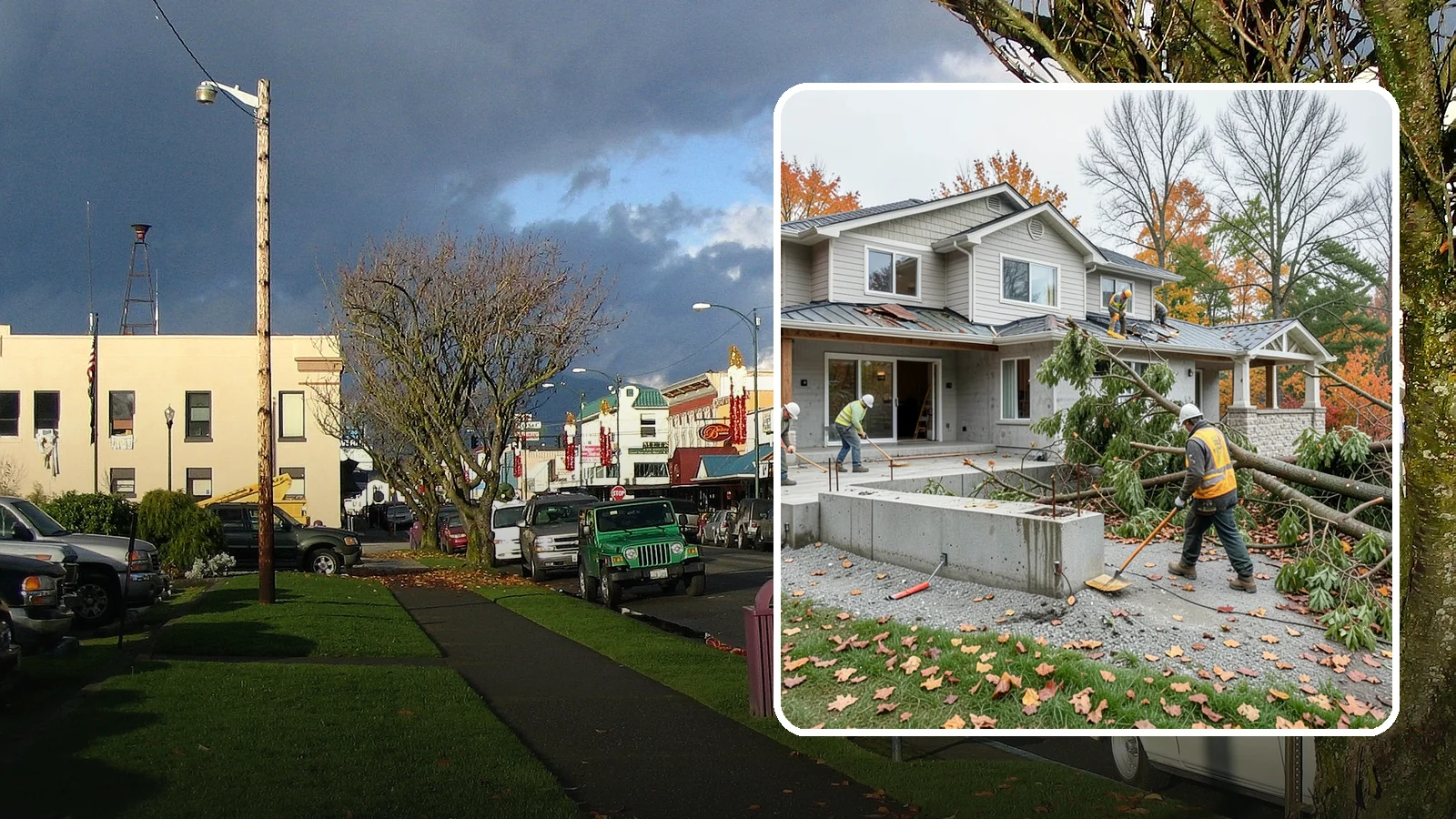 Storm Damage Repair in Arlington, Snohomish County, WA - Fast storm damage repair for the wind, rain, and fallen-tree harm PNW storms bring.