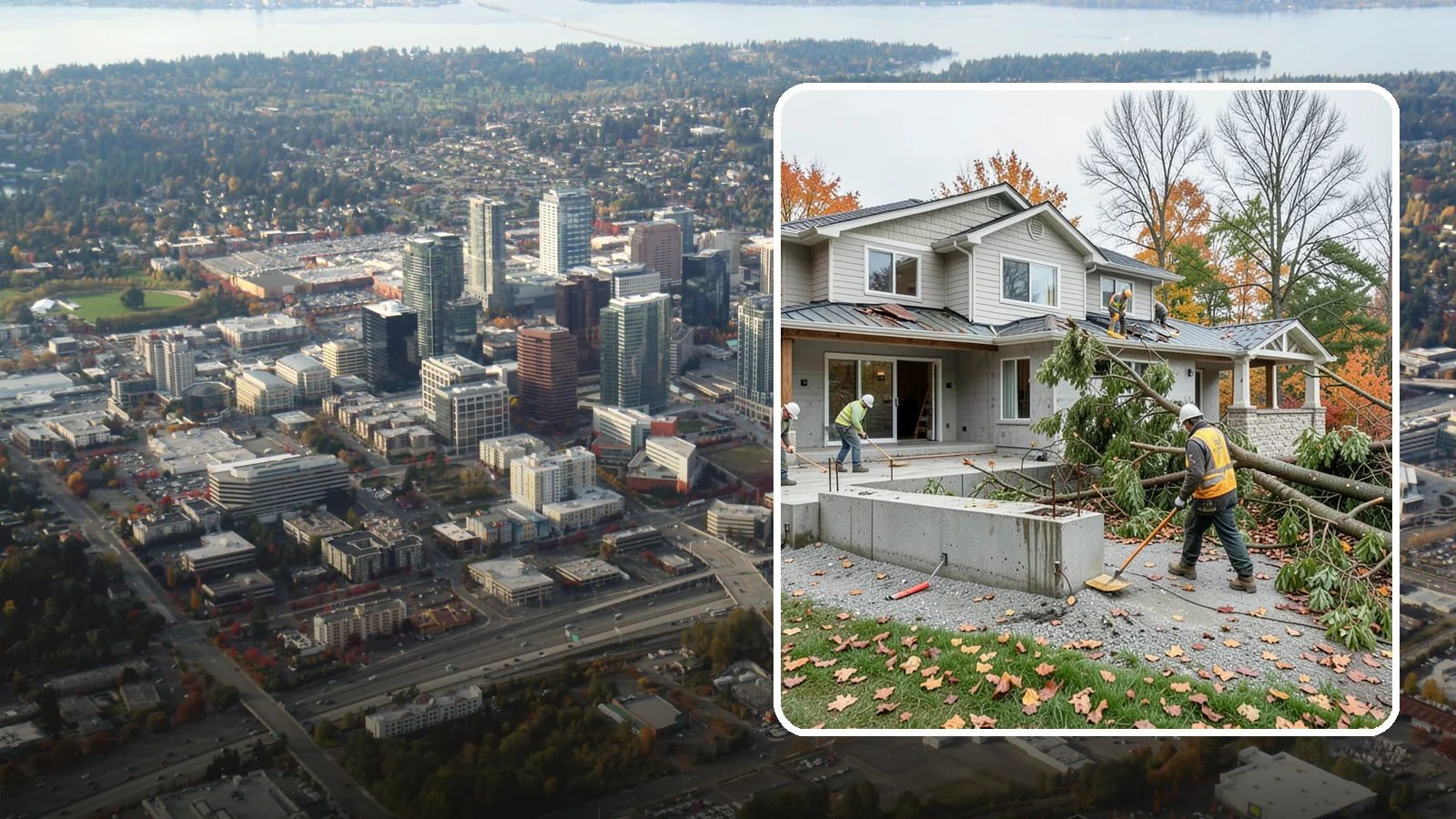 Storm Damage Repair in Bellevue, King County, WA - Fast storm damage repair for the wind, rain, and fallen-tree harm PNW storms bring.