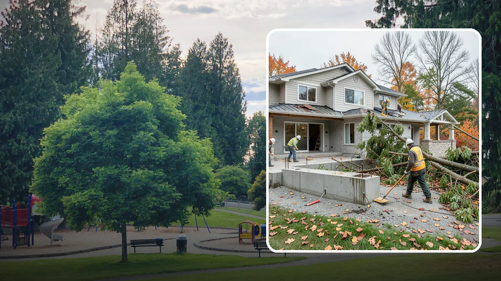 Storm Damage Repair in Bonney Lake, Pierce County, WA - Fast storm damage repair for the wind, rain, and fallen-tree harm PNW storms bring.