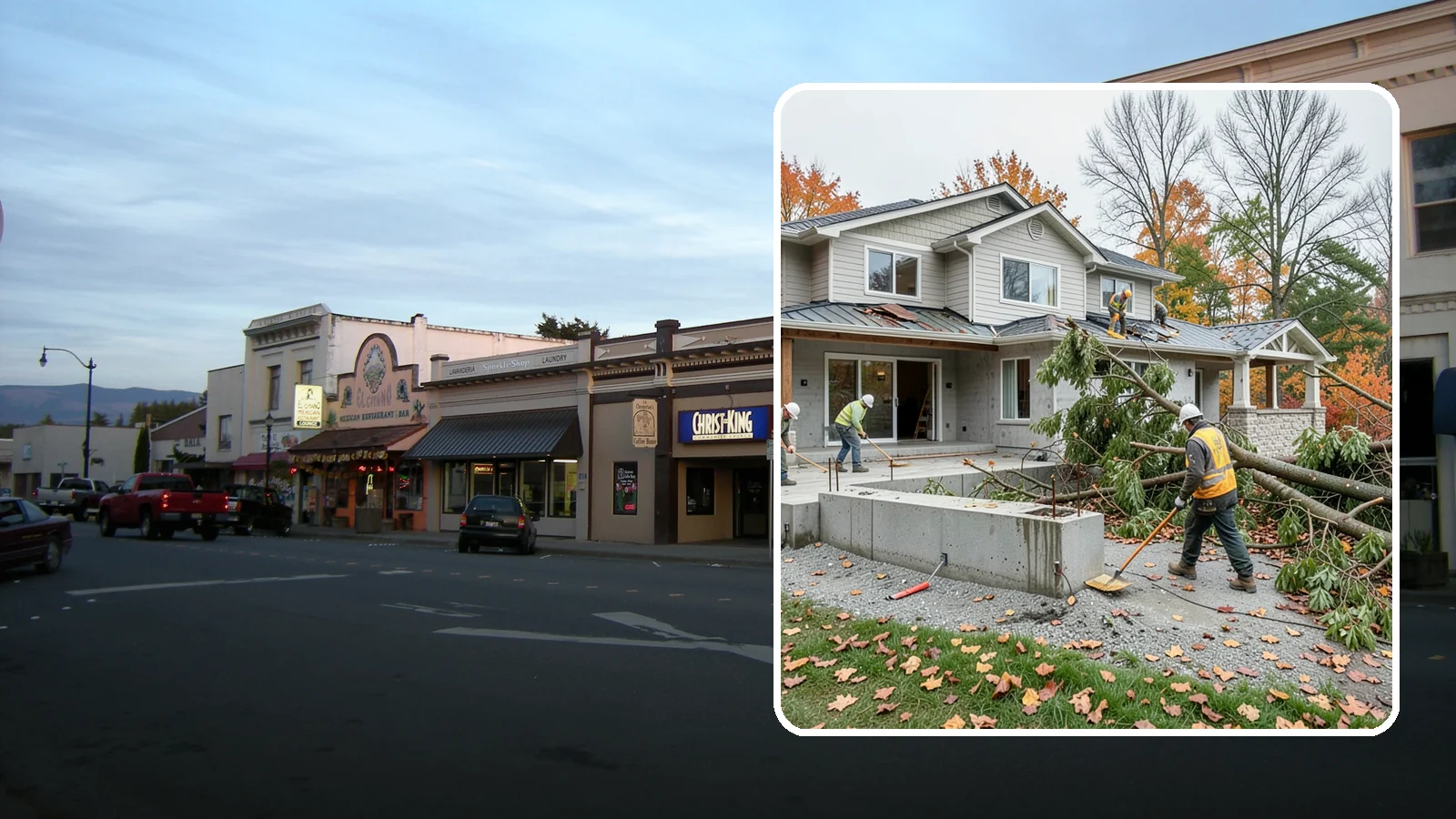 Storm Damage Repair in Burlington, Skagit County, WA - Fast storm damage repair for the wind, rain, and fallen-tree harm PNW storms bring.