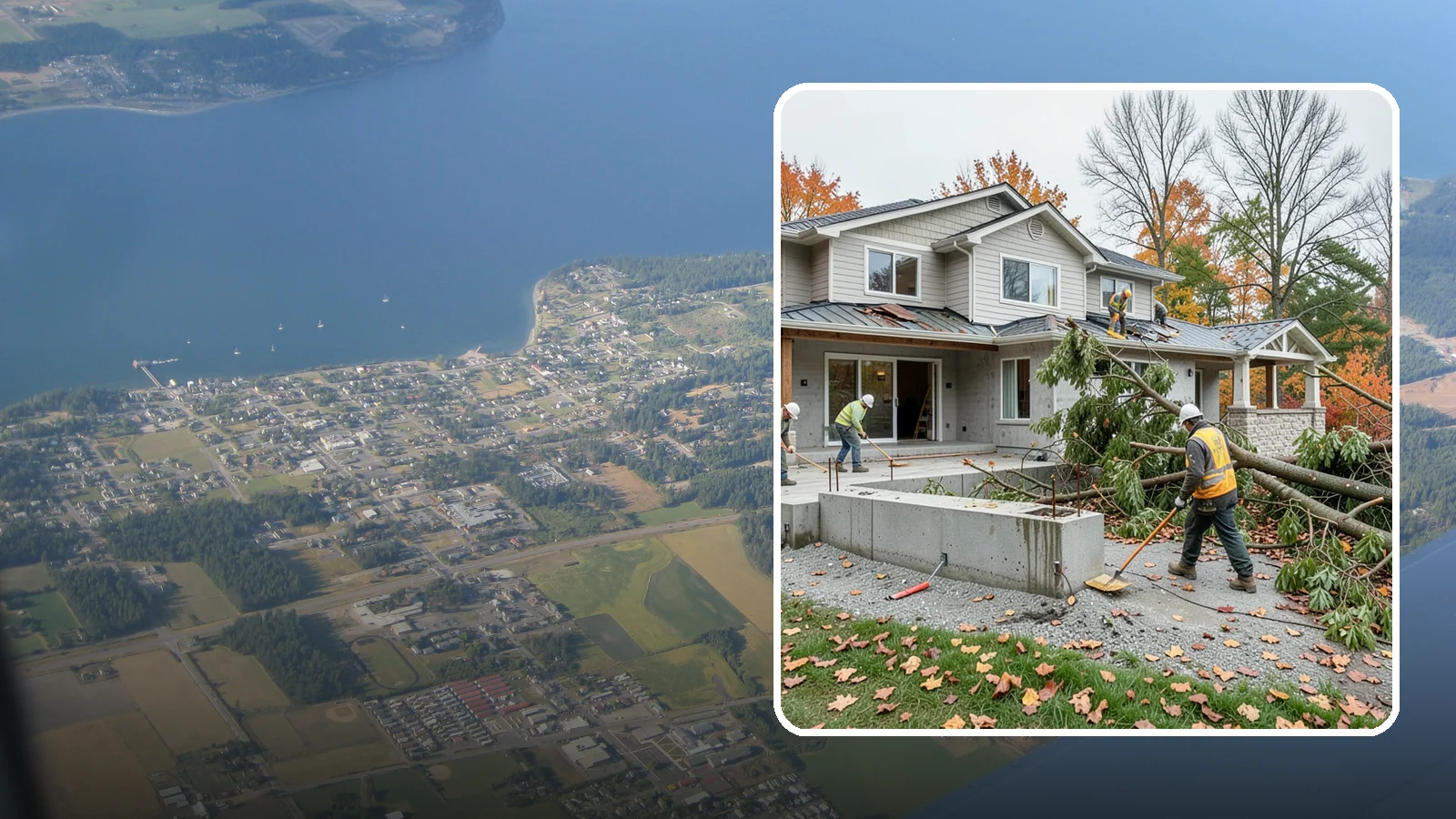 Storm Damage Repair in Coupeville, Island County, WA - Fast storm damage repair for the wind, rain, and fallen-tree harm PNW storms bring.