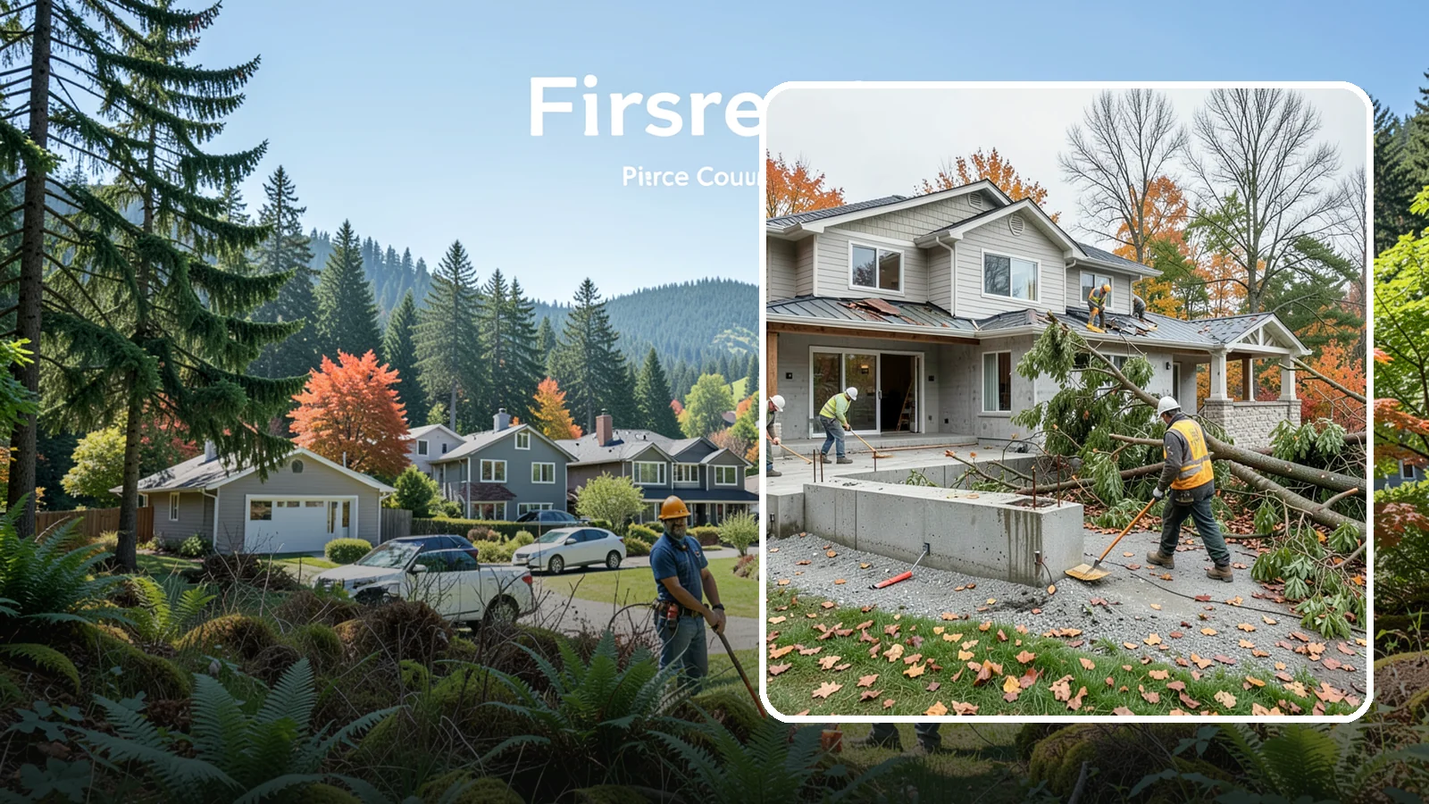 Storm Damage Repair in Fircrest, Pierce County, WA - Fast storm damage repair for the wind, rain, and fallen-tree harm PNW storms bring.