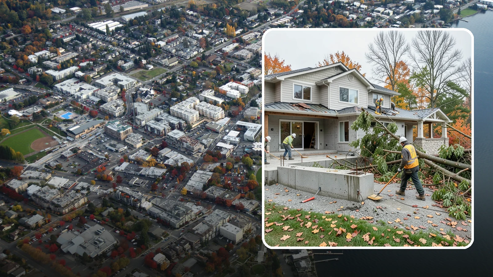 Storm Damage Repair in Kirkland, King County, WA - Fast storm damage repair for the wind, rain, and fallen-tree harm PNW storms bring.