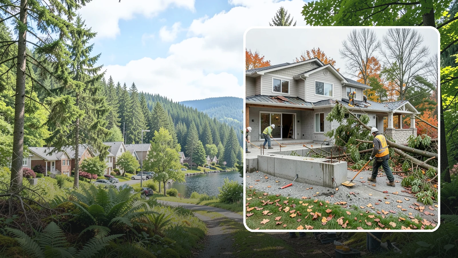 Storm Damage Repair in Lake Forest Park, King County, WA - Fast storm damage repair for the wind, rain, and fallen-tree harm PNW storms bring.
