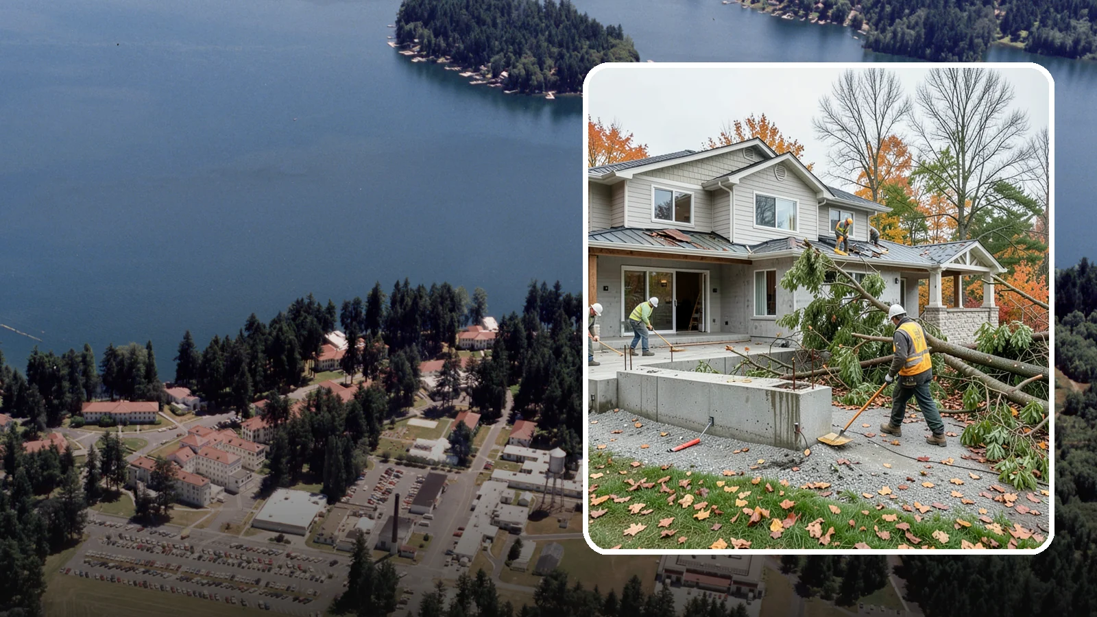 Storm Damage Repair in Lakewood, Pierce County, WA - Fast storm damage repair for the wind, rain, and fallen-tree harm PNW storms bring.