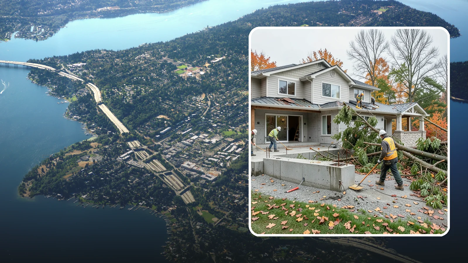 Storm Damage Repair in Mercer Island, King County, WA - Fast storm damage repair for the wind, rain, and fallen-tree harm PNW storms bring.
