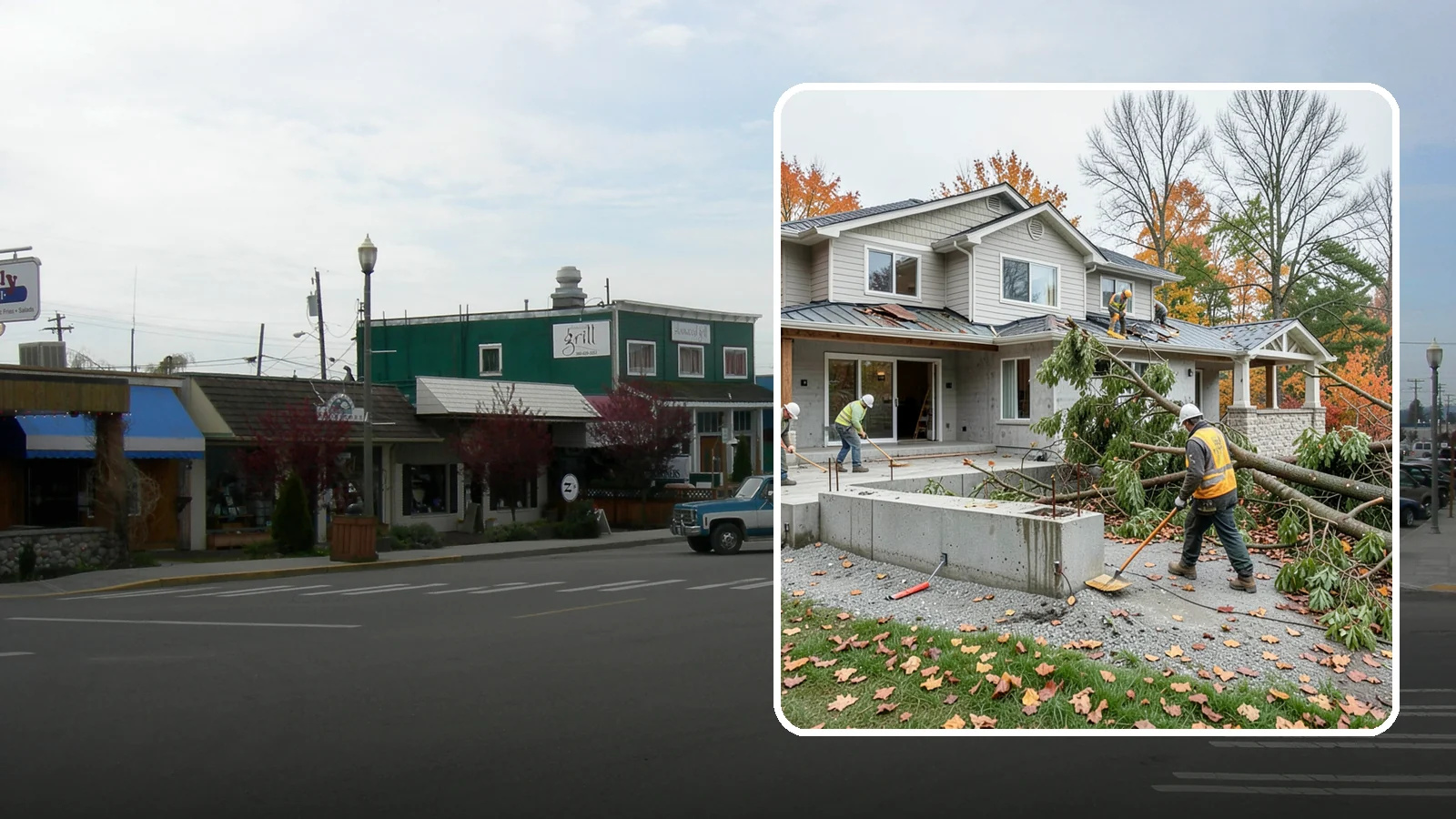 Storm Damage Repair in Stanwood, Snohomish County, WA - Fast storm damage repair for the wind, rain, and fallen-tree harm PNW storms bring.